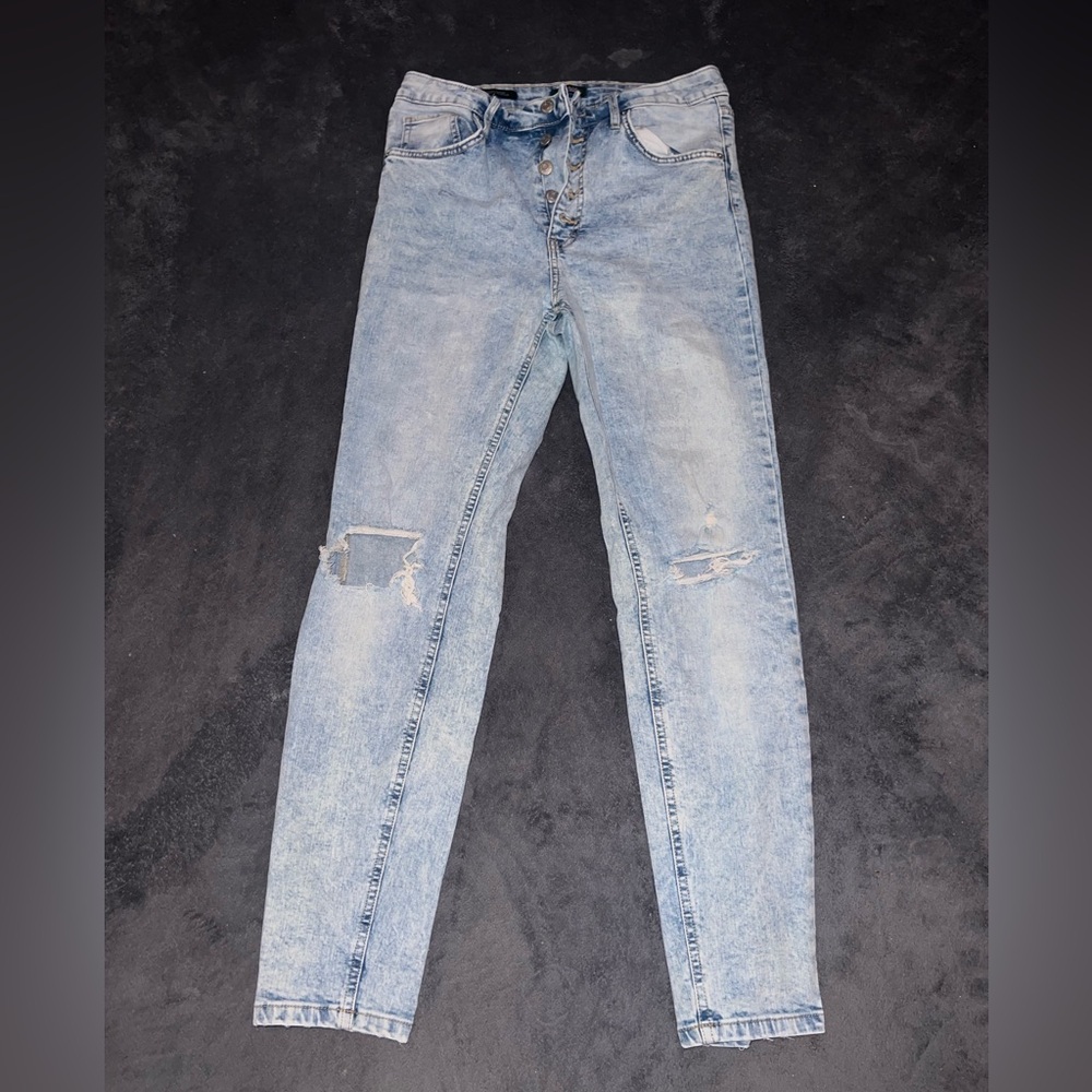 wild fable acid washed high rise skinny distressed women’s Jeans - button fly